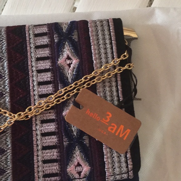 SOLD !!! NWT Aztec Suede Crossbody chain strapSO - Picture 10 of 12